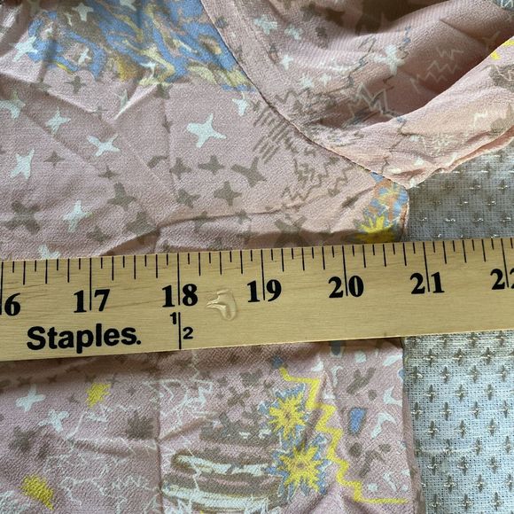 ZADIG & VOLTAIRE Tygg Print Glam Rock Shirt Pink Ruffle Blouse Large long sleeve - Picture 8 of 15